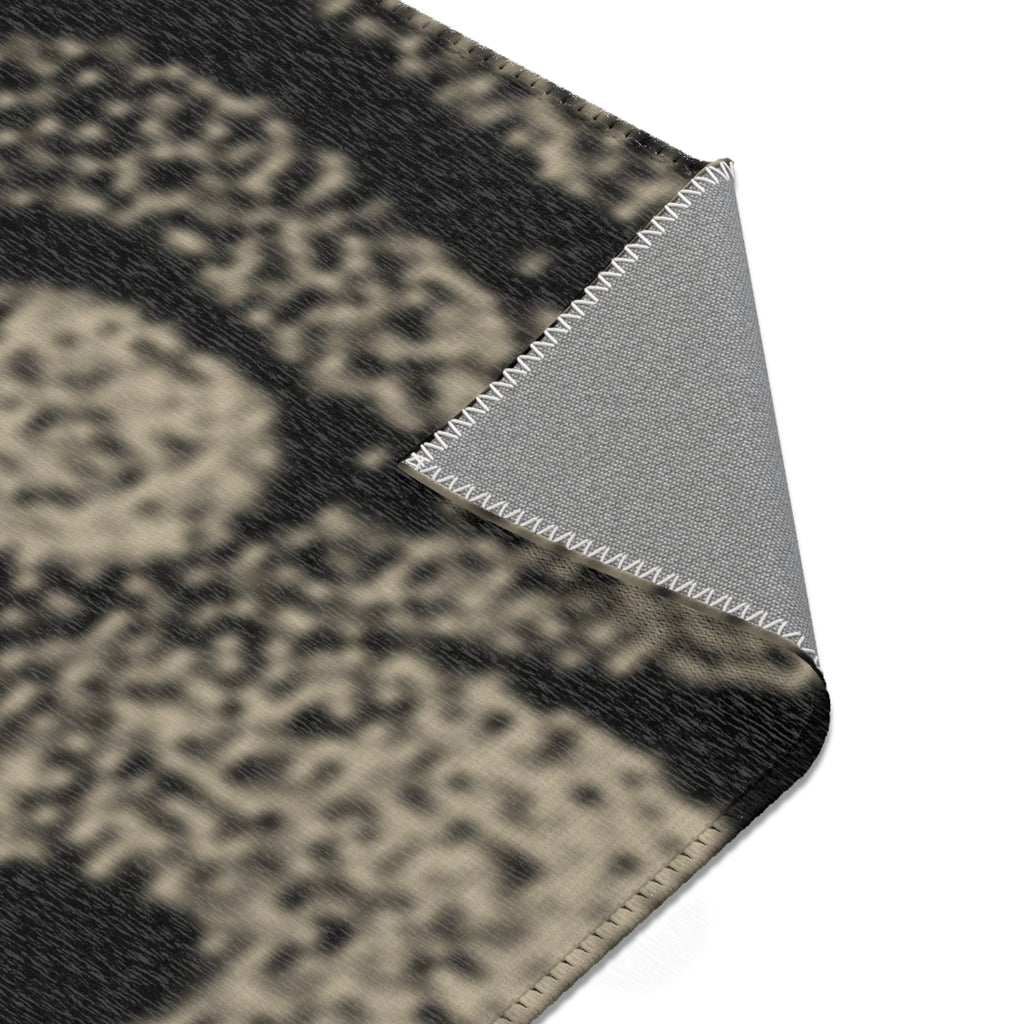 Chenille Neutral Black & Taupe Modern Accent Rug