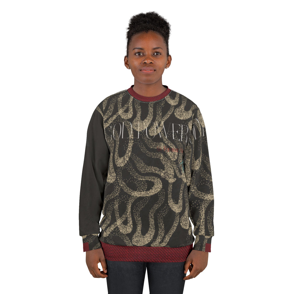 Snake Pattern Sweatshirt — Vintage Serpent All-Over Print Crewneck