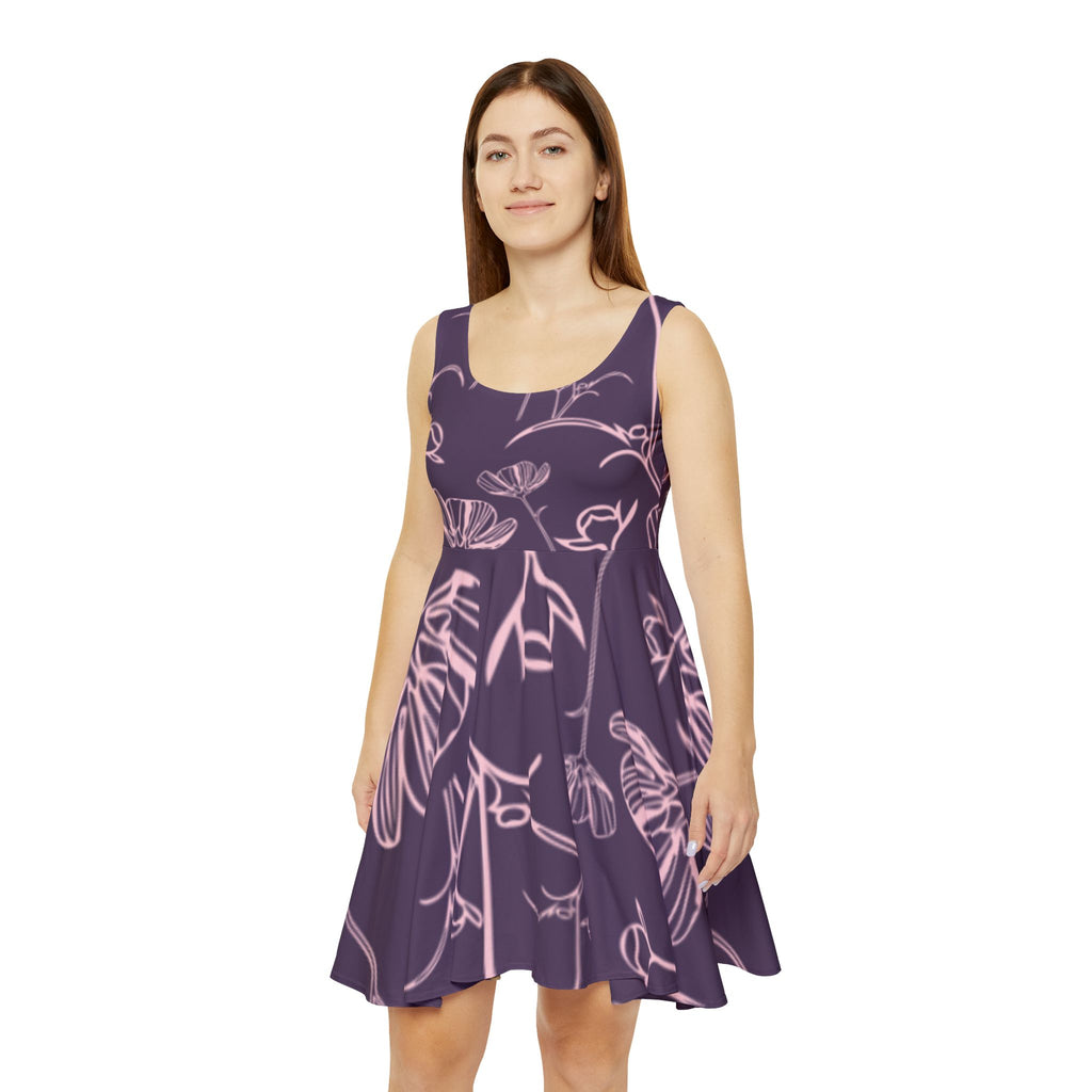 Floral Sketch Skater Dress