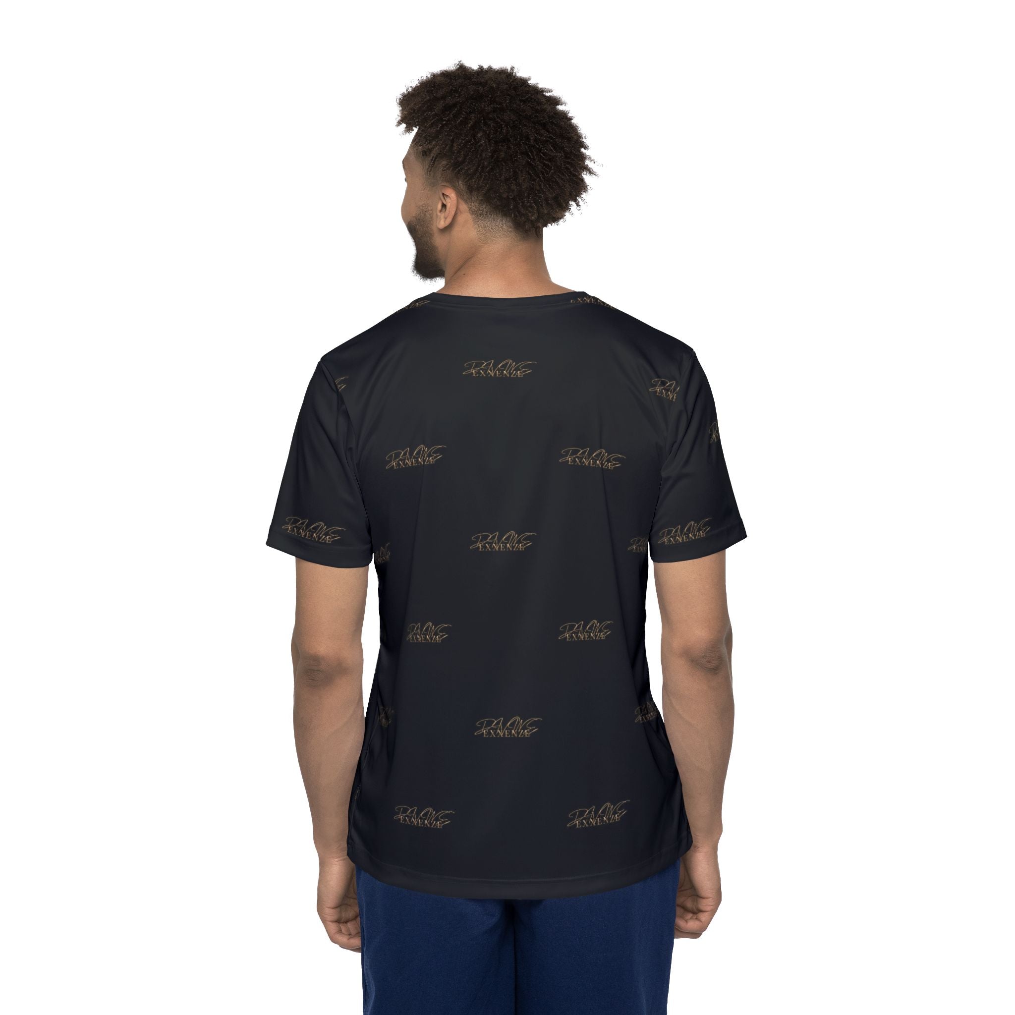Men's Black Gold Exxenze Logo All-Over Print