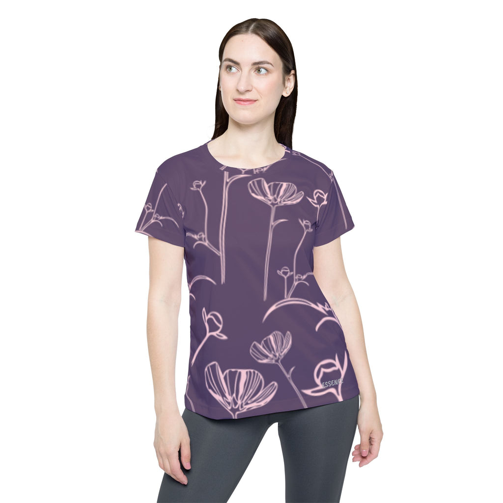 Purple Floral Women’s Sports Jersey