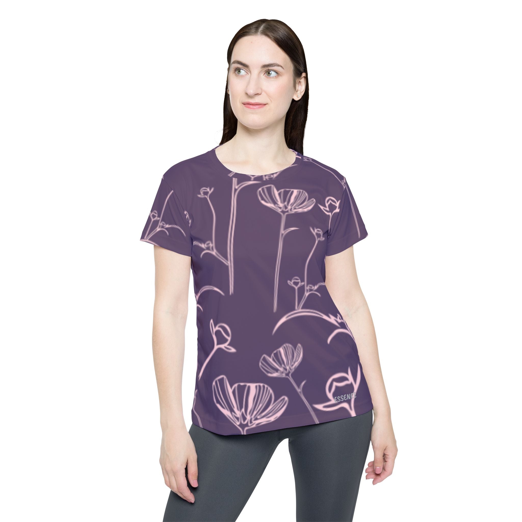 Purple Floral Women’s Sports Jersey