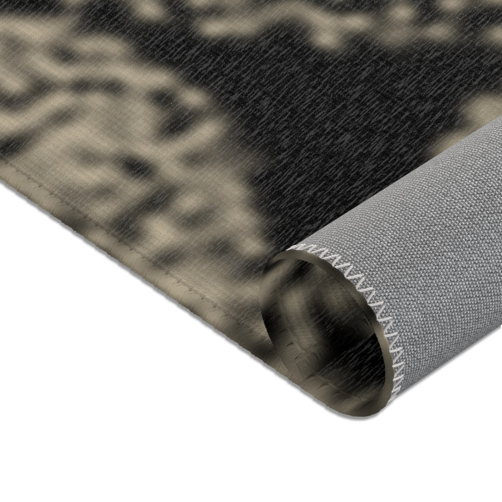 Chenille Neutral Black & Taupe Modern Accent Rug