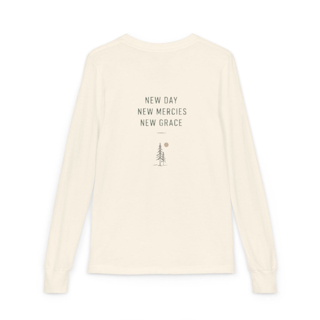 'New' Mountain Graphic & Back Youth Long Sleeve Tee -