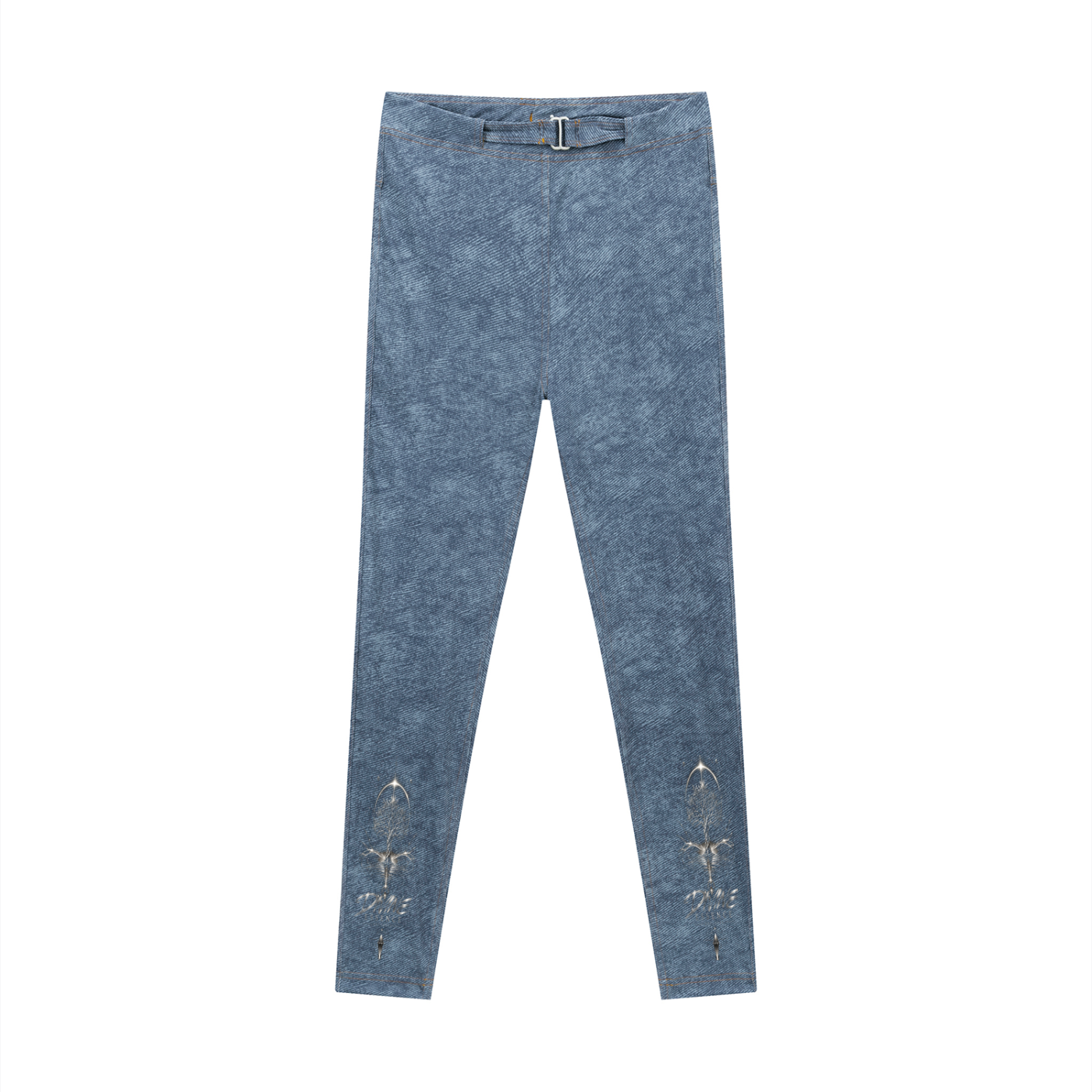 Women's Faux Denim Zip-Fly Leggings
