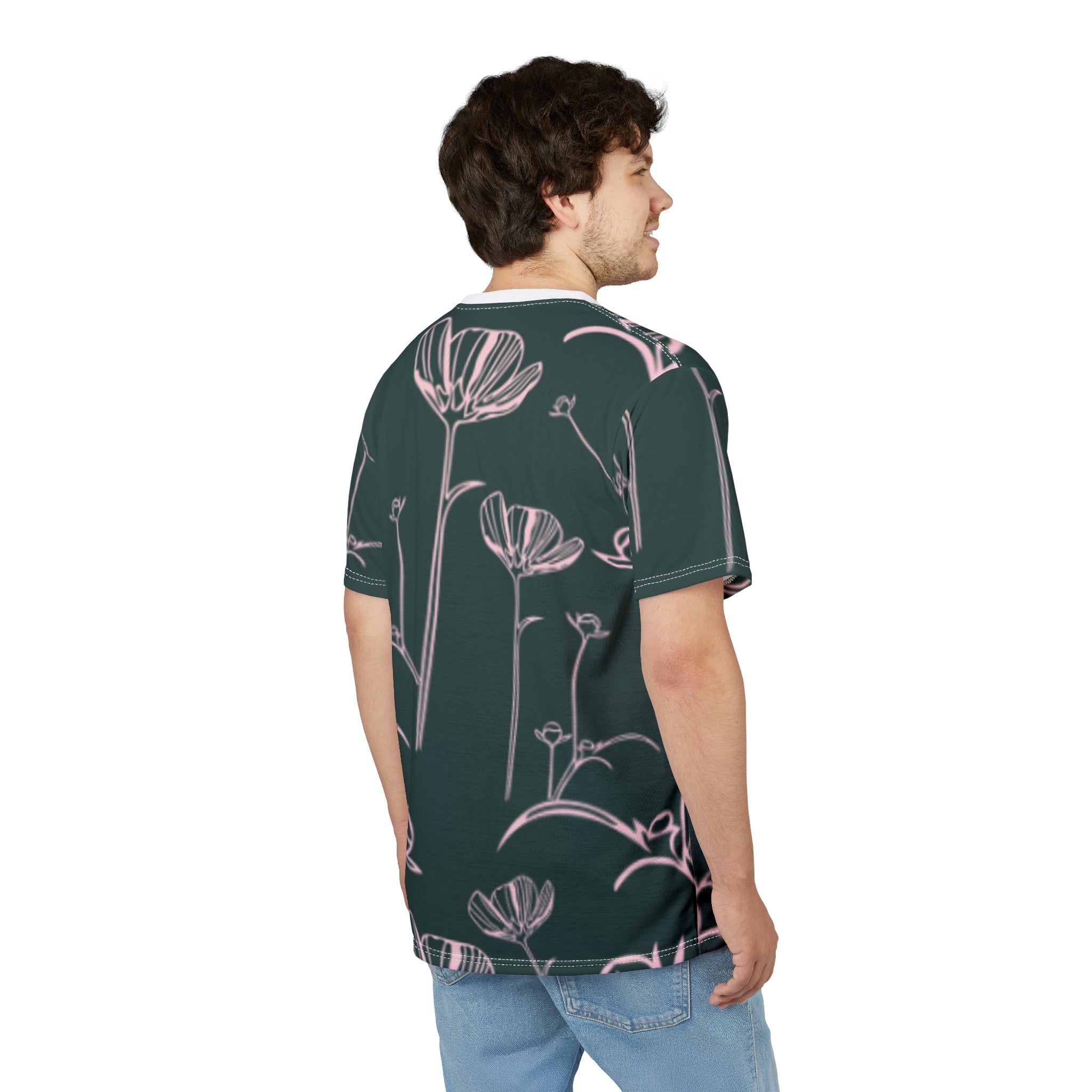 Exxenze Floral Outline All-Over Print Tee