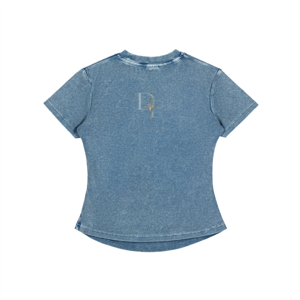 Vintage Washed Bodycon Cotton T-Shirt