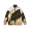 Puffer Jacket - Pink & Black Marble 'Divine Essence' Luxe Print