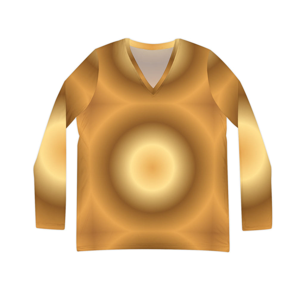 Golden Aura™ V-Neck Long Sleeve Top