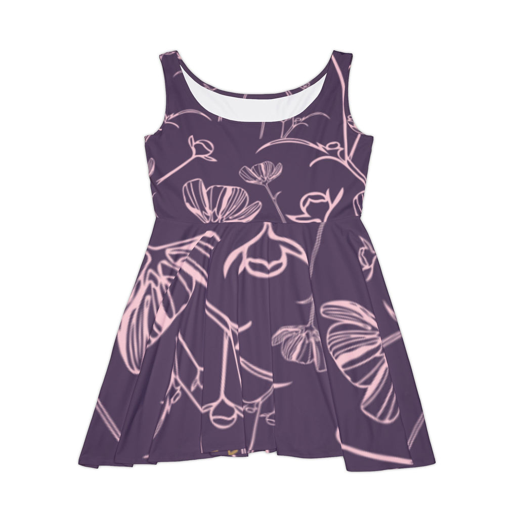 Floral Sketch Skater Dress