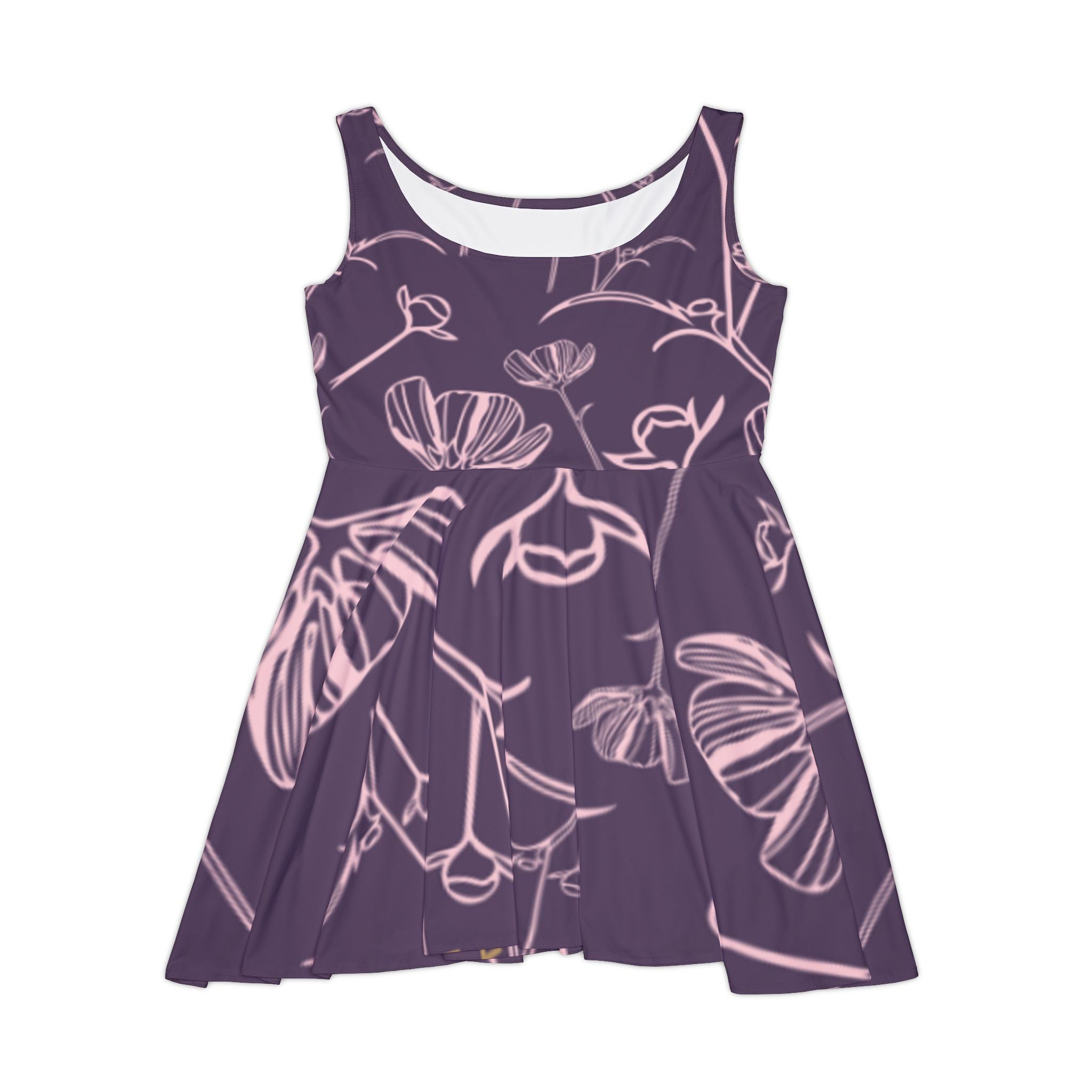 Floral Sketch Skater Dress