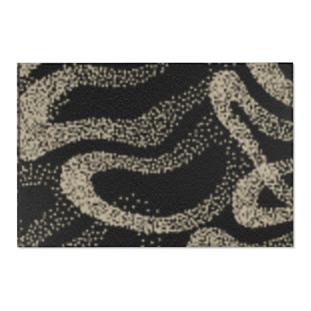 Chenille Neutral Black & Taupe Modern Accent Rug