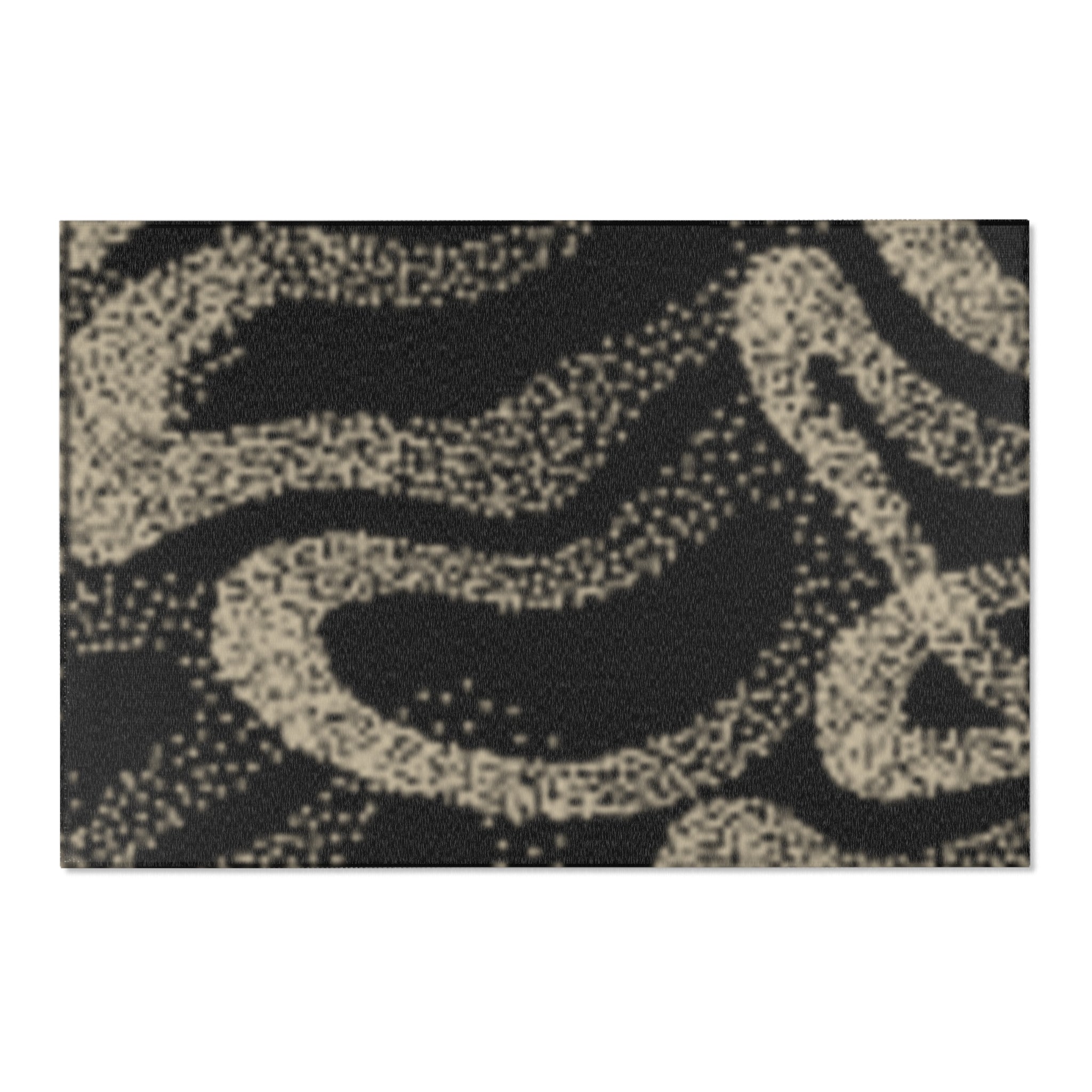 Chenille Neutral Black & Taupe Modern Accent Rug