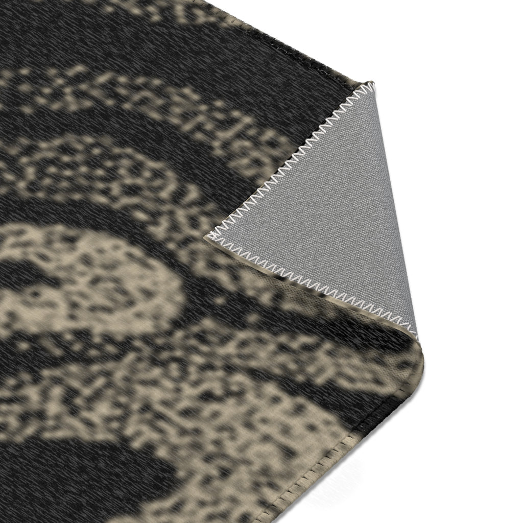 Chenille Neutral Black & Taupe Modern Accent Rug