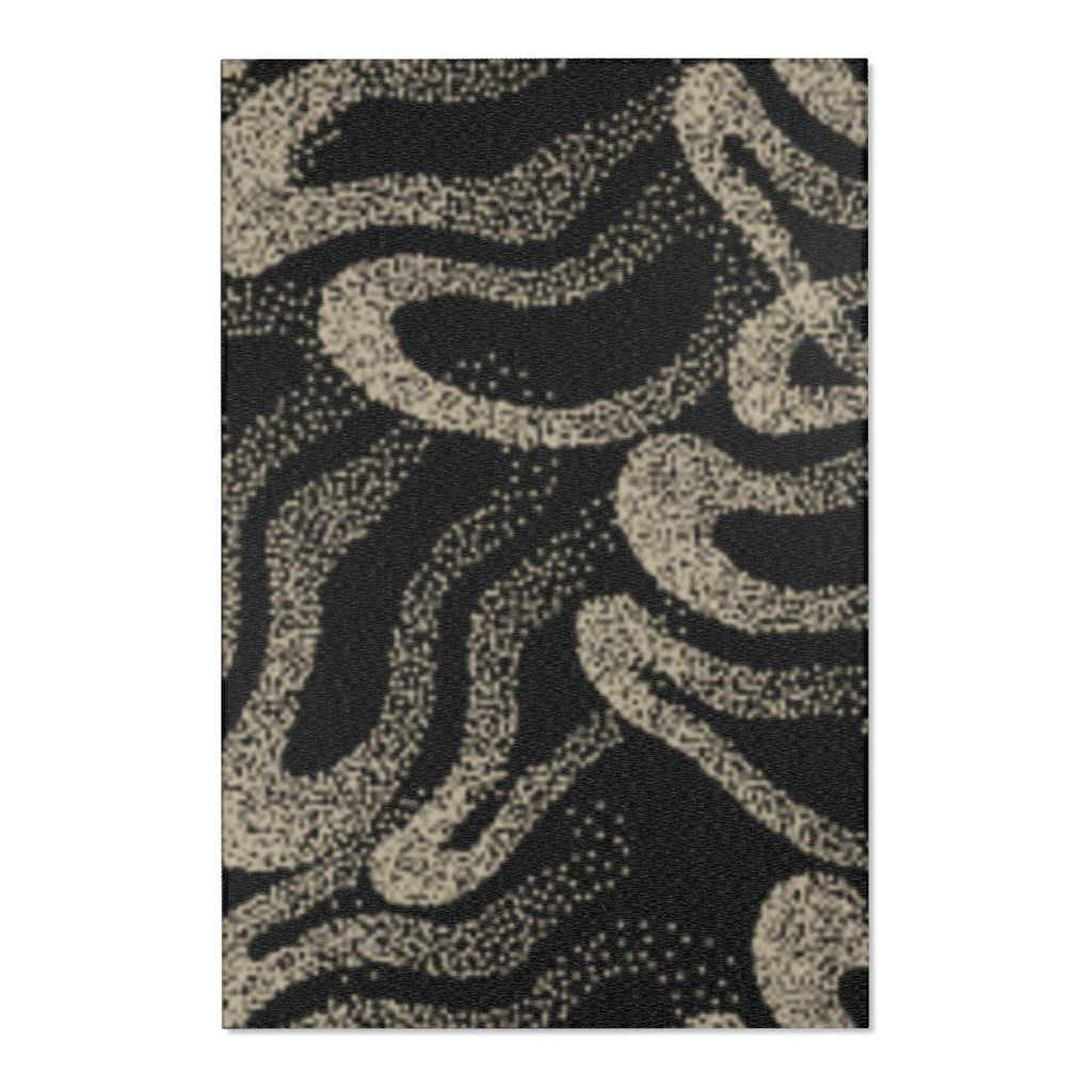 Chenille Neutral Black & Taupe Modern Accent Rug