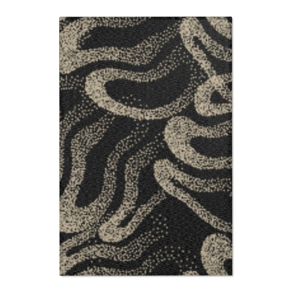 Chenille Neutral Black & Taupe Modern Accent Rug