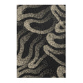 Chenille Neutral Black & Taupe Modern Accent Rug