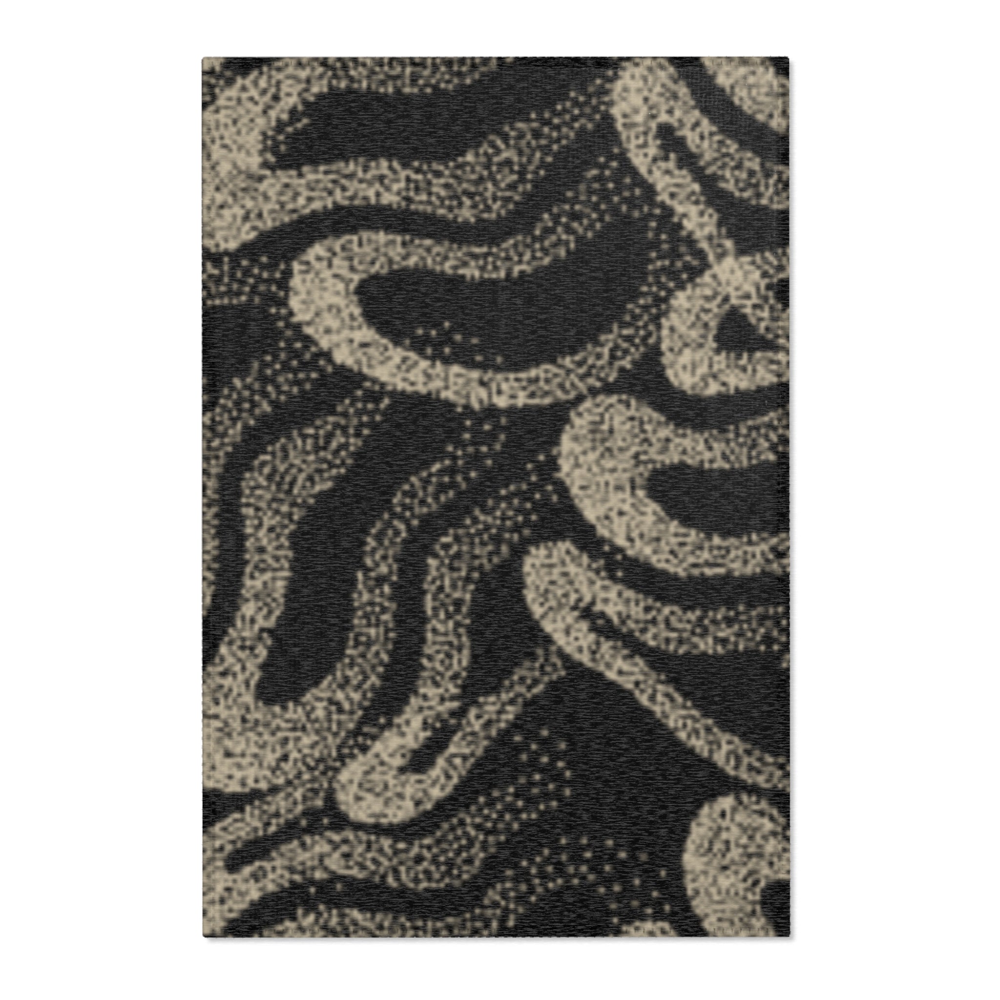 Chenille Neutral Black & Taupe Modern Accent Rug