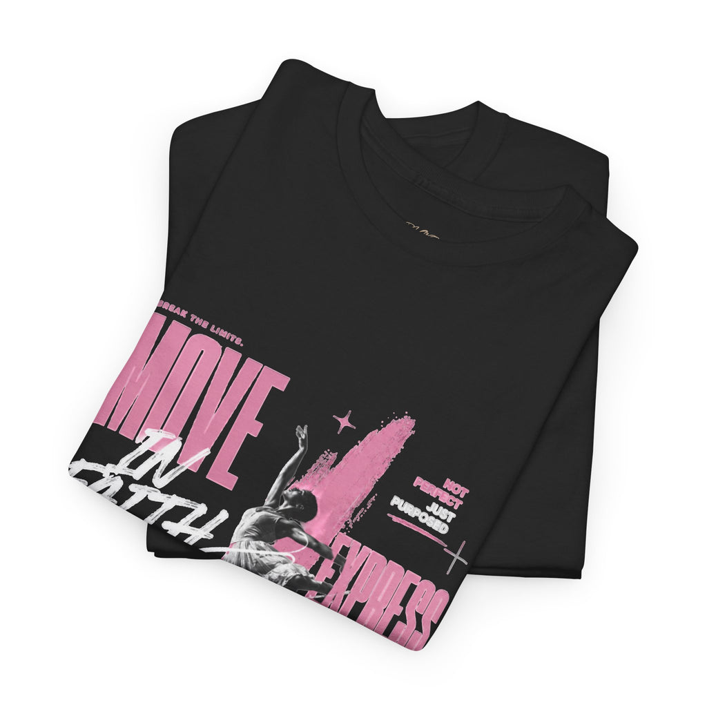 God Power Move in Faith™ Graphic T-Shirt, Unisex Crew Neck Short Sleeve 100% Cotton Tee, Black