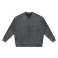 Vintage Washed Fleece Baseball Jacket