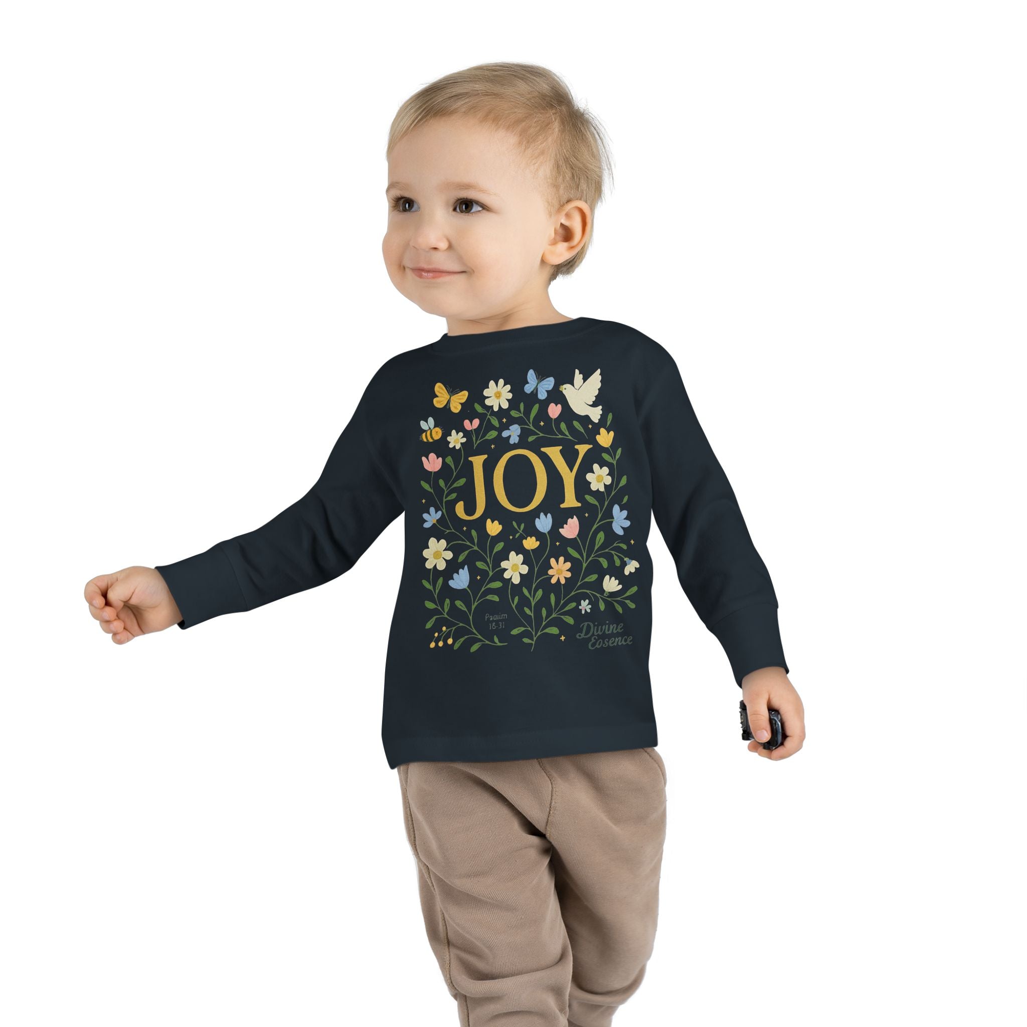 Joy Floral Toddler Long Sleeve Tee