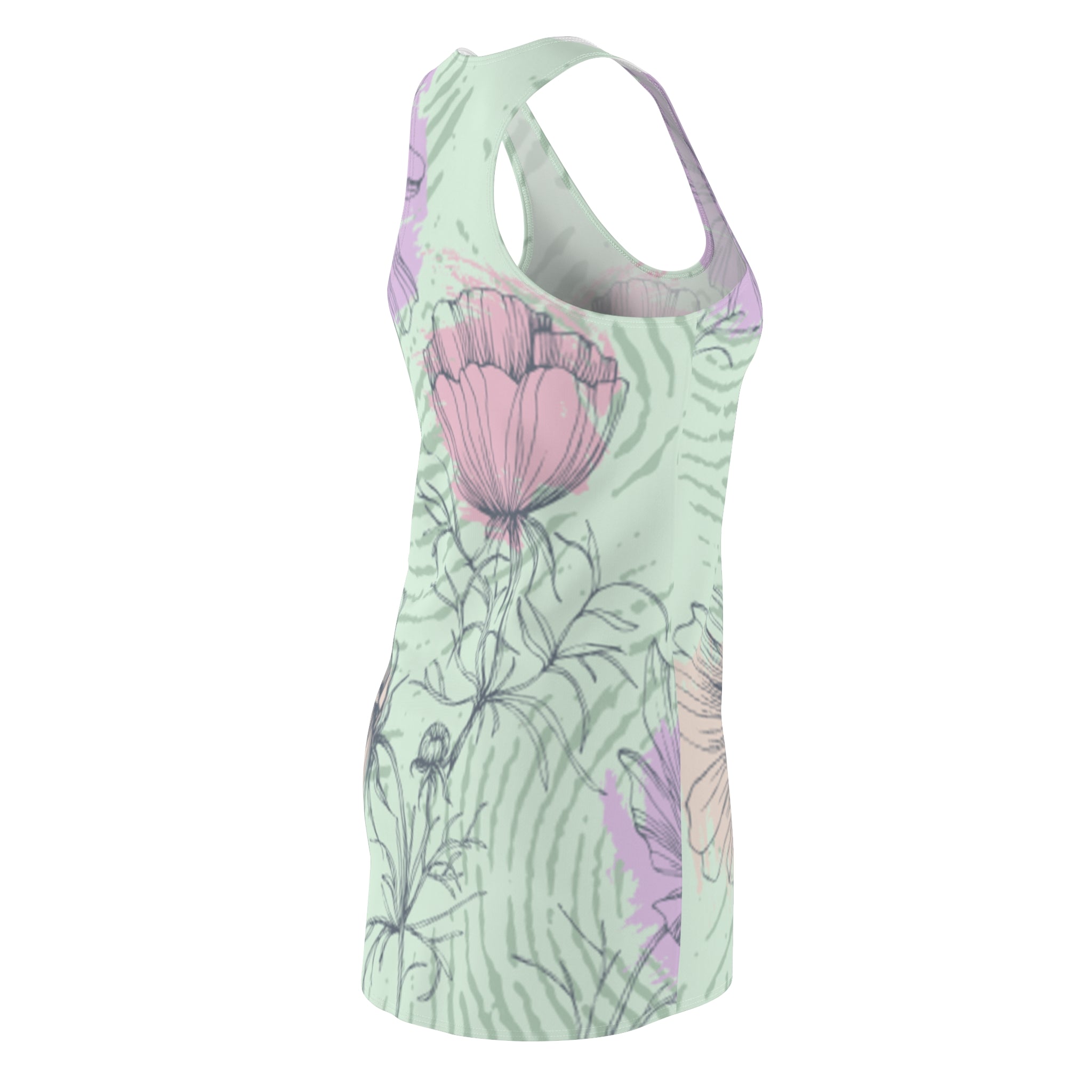 Exxenze Floral Racerback Dress — Pastel Botanical Print