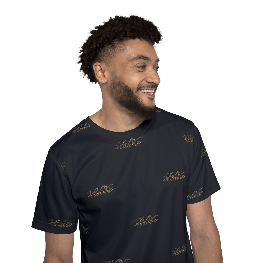 Men's Black Gold Exxenze Logo All-Over Print