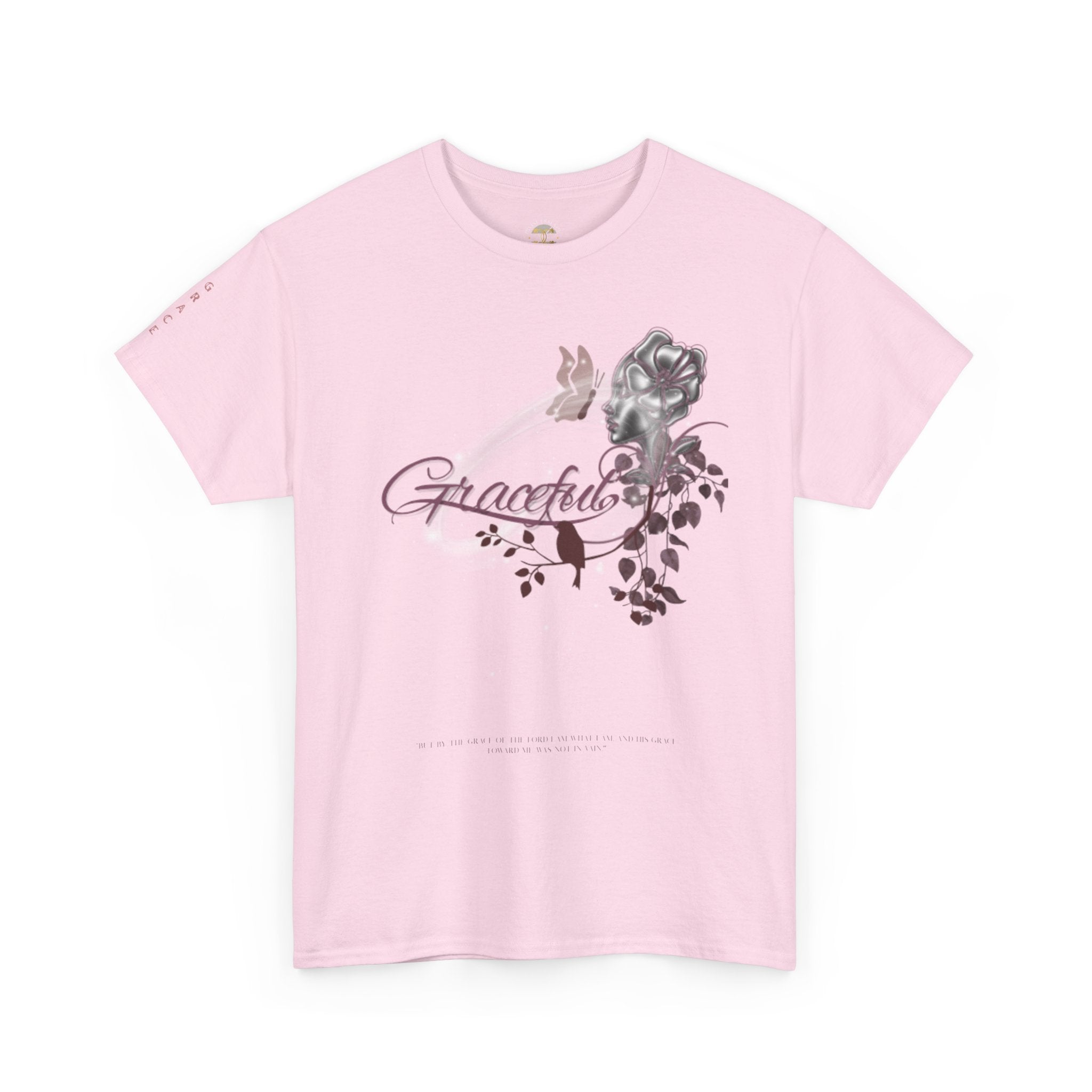 Graceful Floral Tee: 1 Corinthians 15:10
