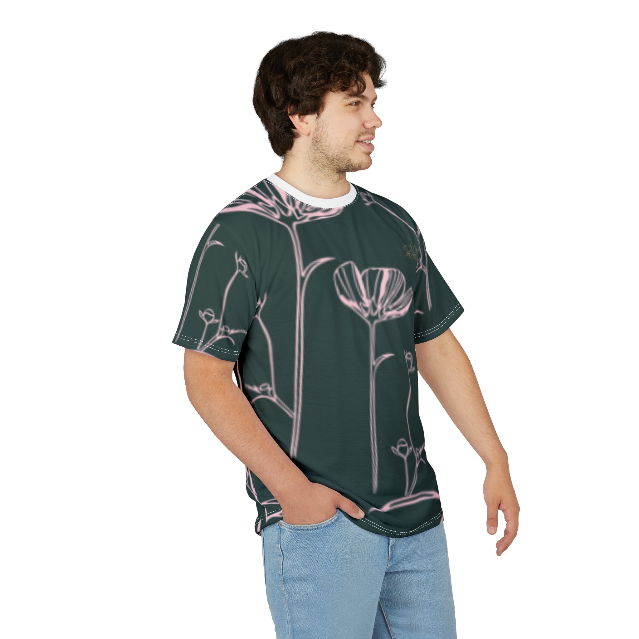 Exxenze Floral Outline All-Over Print Tee
