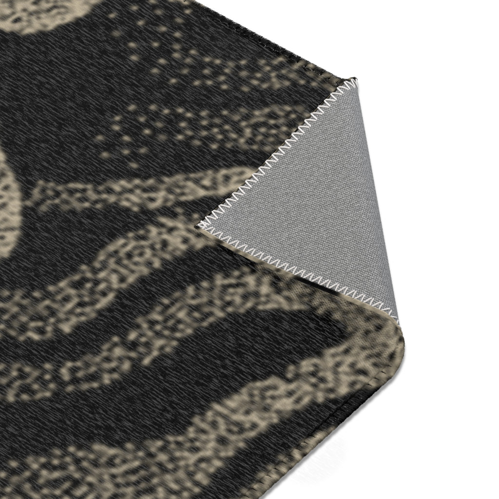 Chenille Neutral Black & Taupe Modern Accent Rug