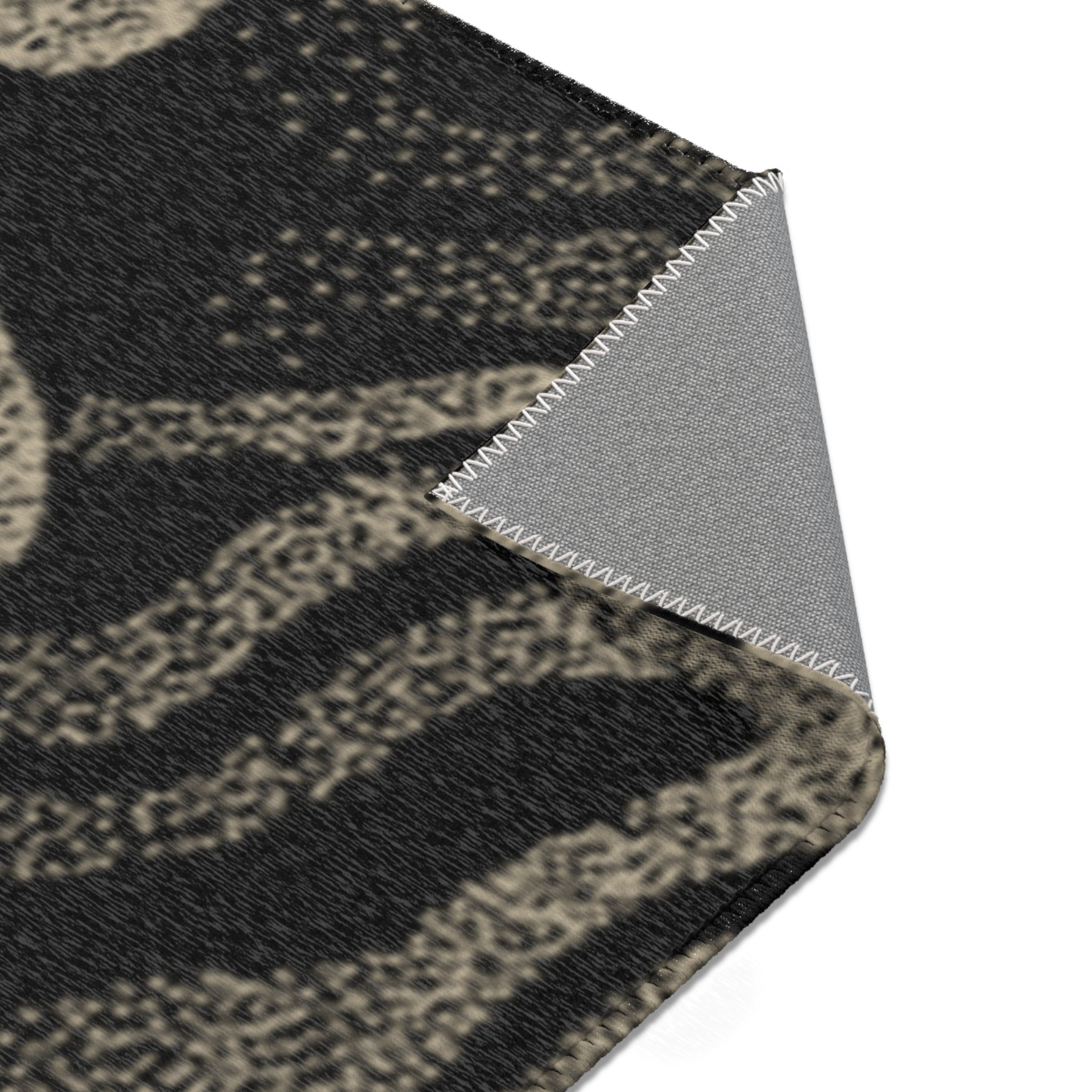 Chenille Neutral Black & Taupe Modern Accent Rug