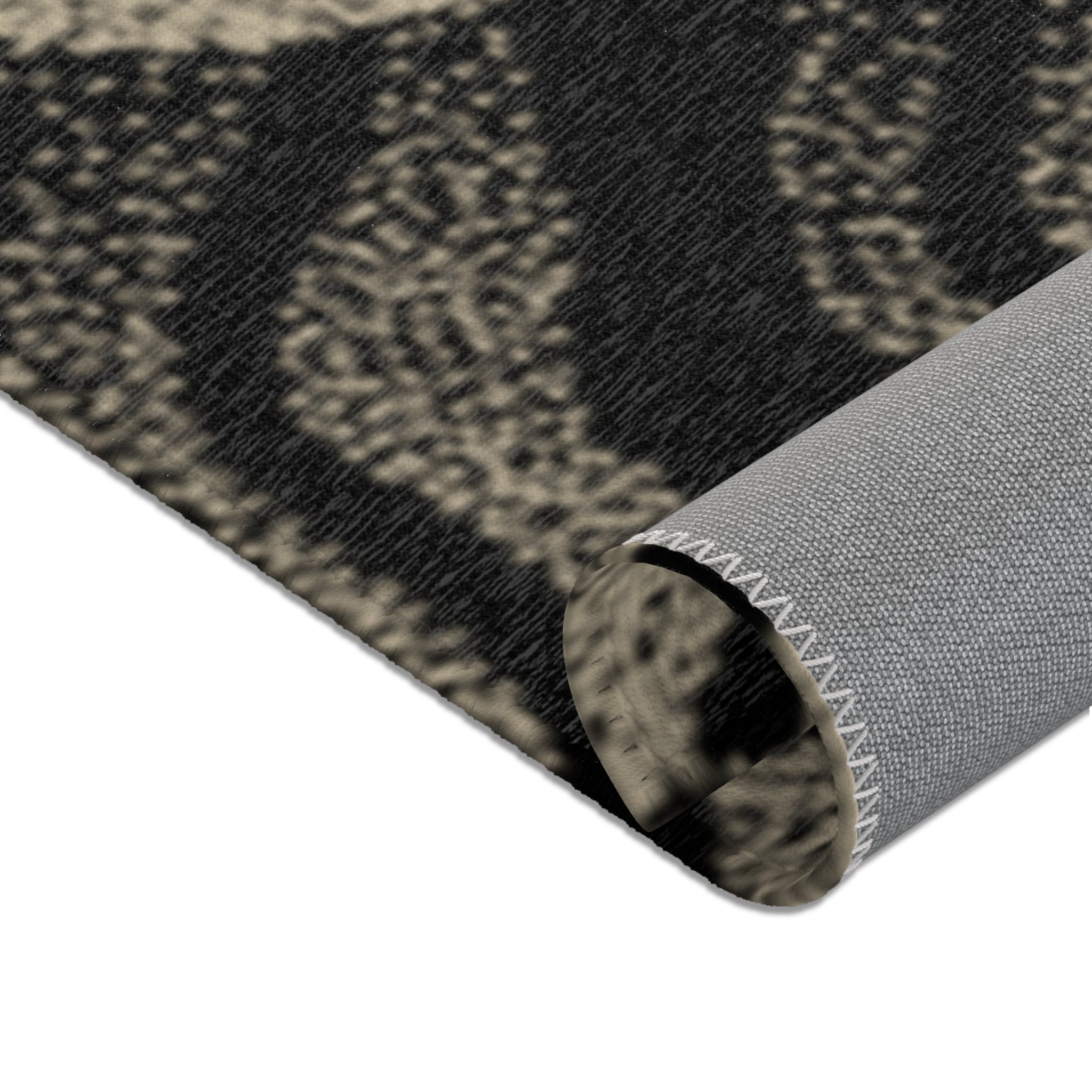 Chenille Neutral Black & Taupe Modern Accent Rug