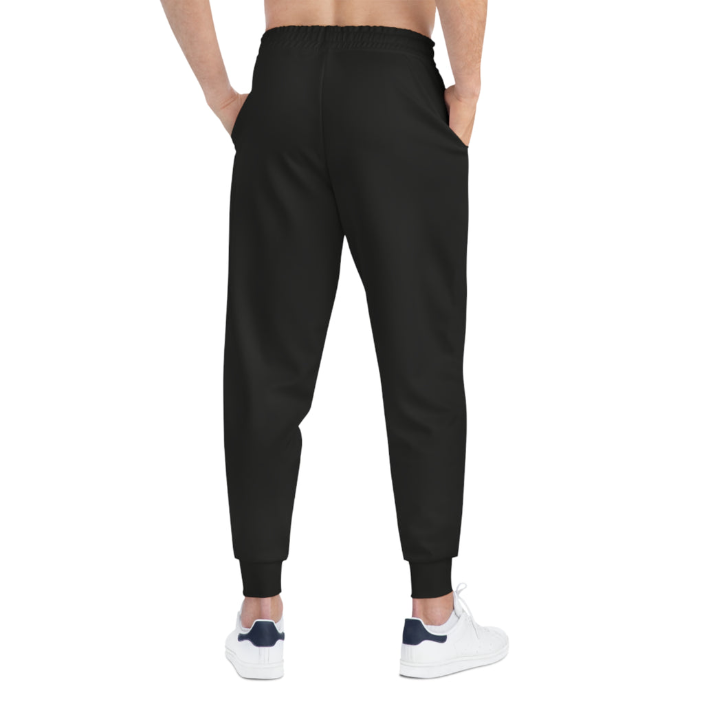Black Athletic Joggers with Red 'DAWIT' Distressed Logo