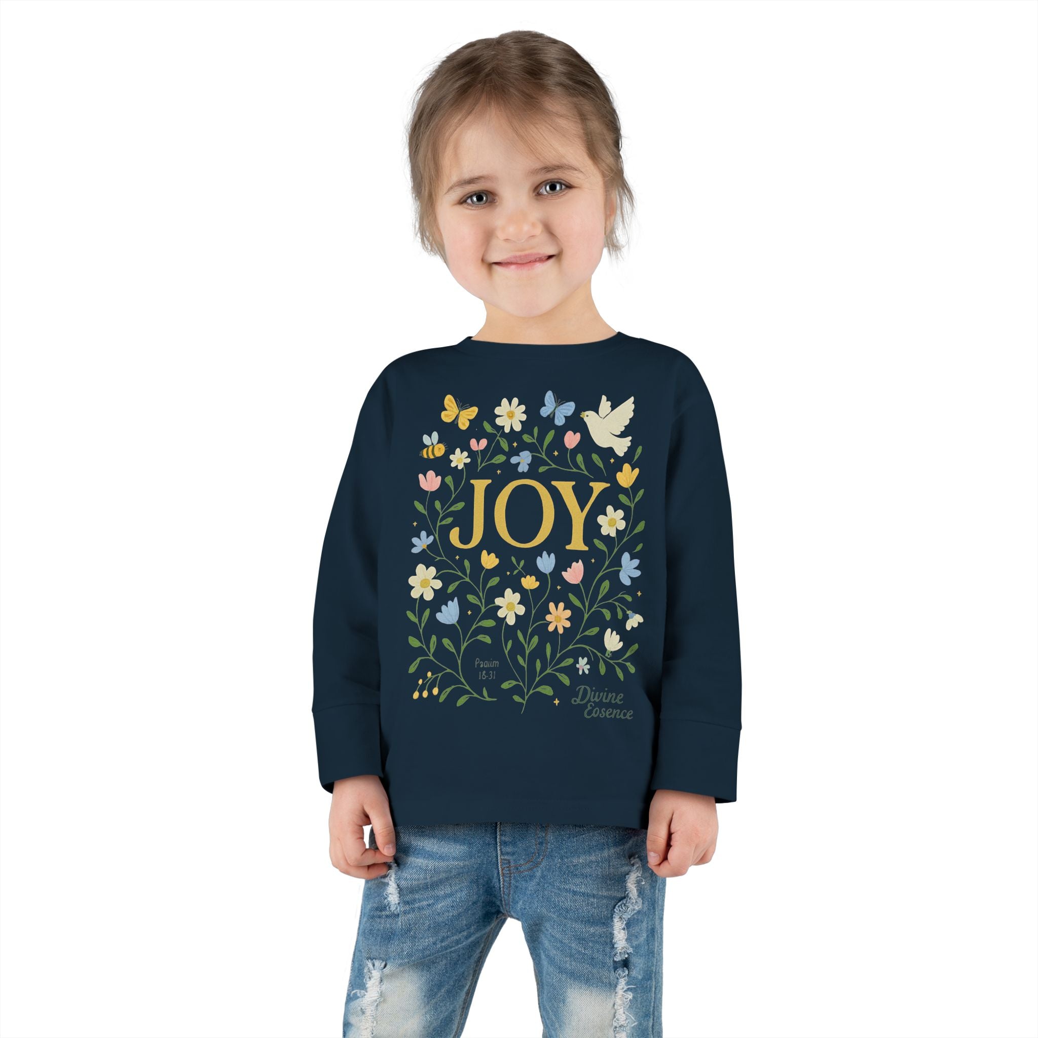 Joy Floral Toddler Long Sleeve Tee