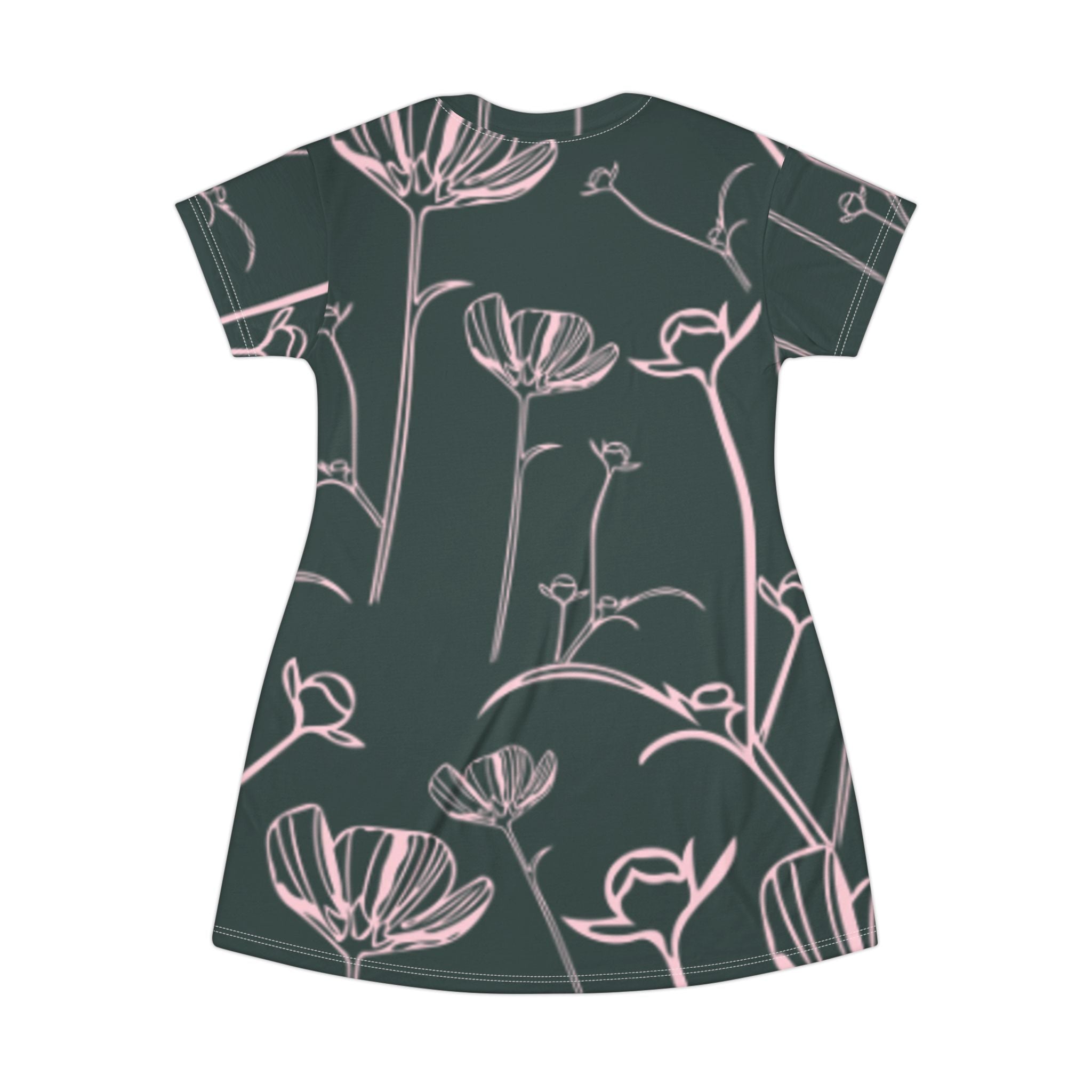 Floral Sketch T-Shirt Dress