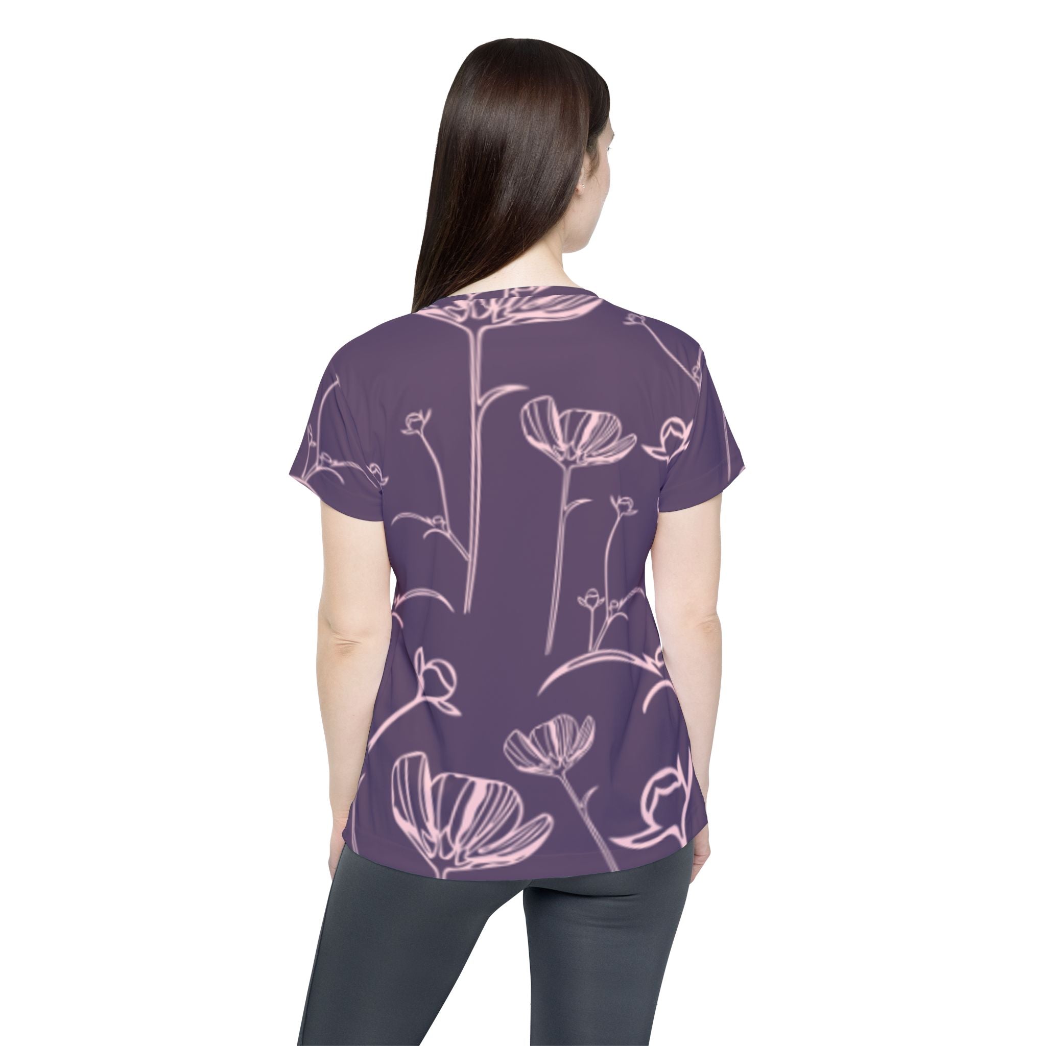 Purple Floral Women’s Sports Jersey