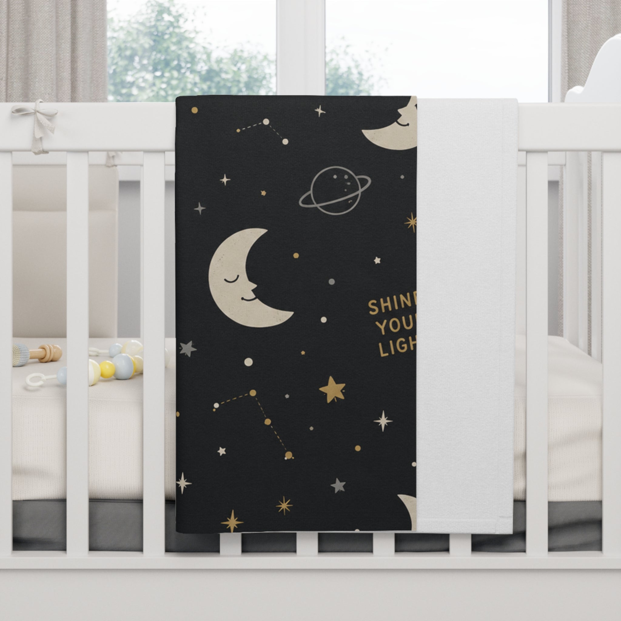 Shine Your Light Starry Night Baby Blanket