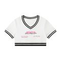Women's Color Block V-Neck Crop T-Shirt