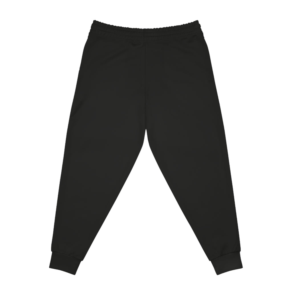 Black Athletic Joggers with Red 'DAWIT' Distressed Logo