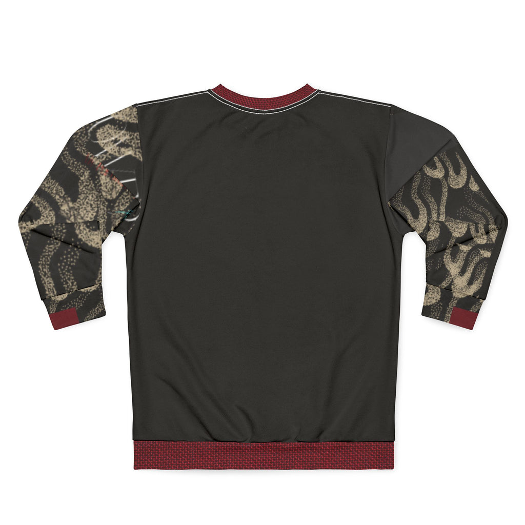 Snake Pattern Sweatshirt — Vintage Serpent All-Over Print Crewneck