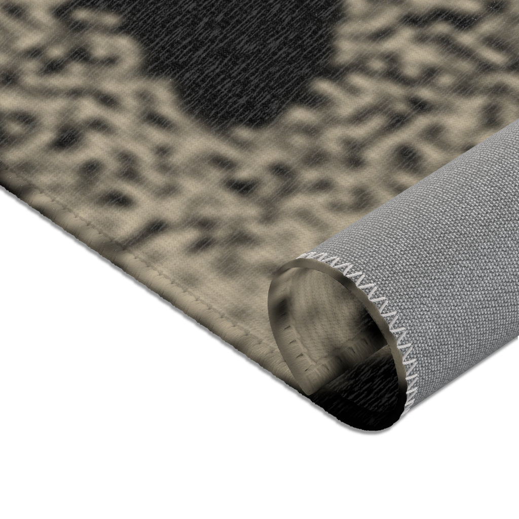 Chenille Neutral Black & Taupe Modern Accent Rug