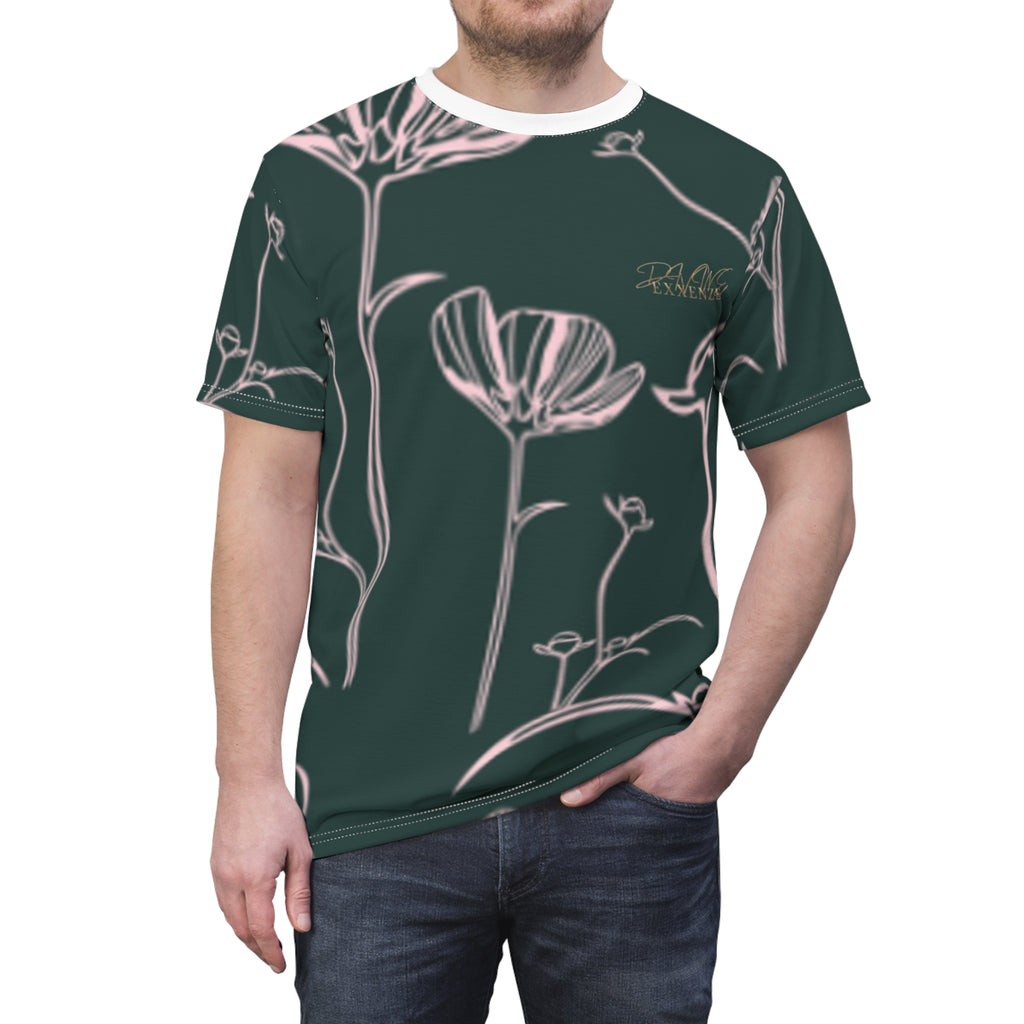 Exxenze Floral Outline All-Over Print Tee