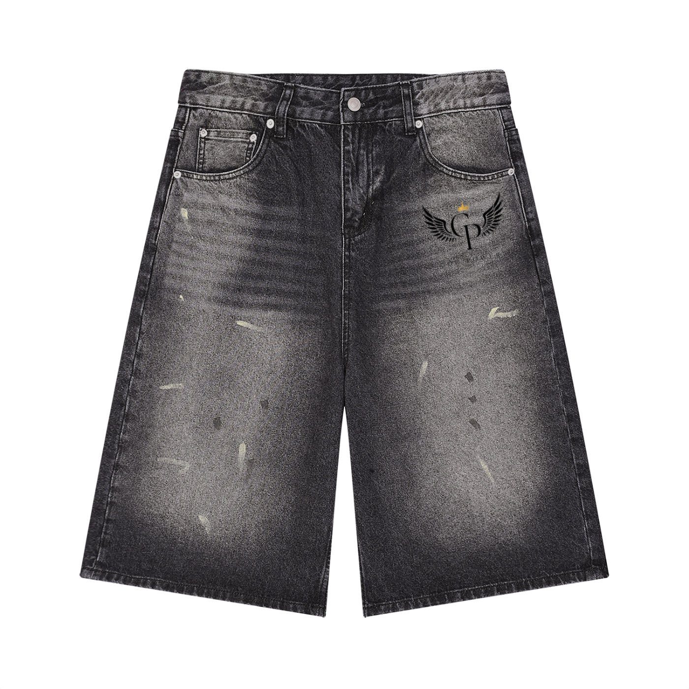 Men’s Vintage Wash Wide Leg Denim Shorts