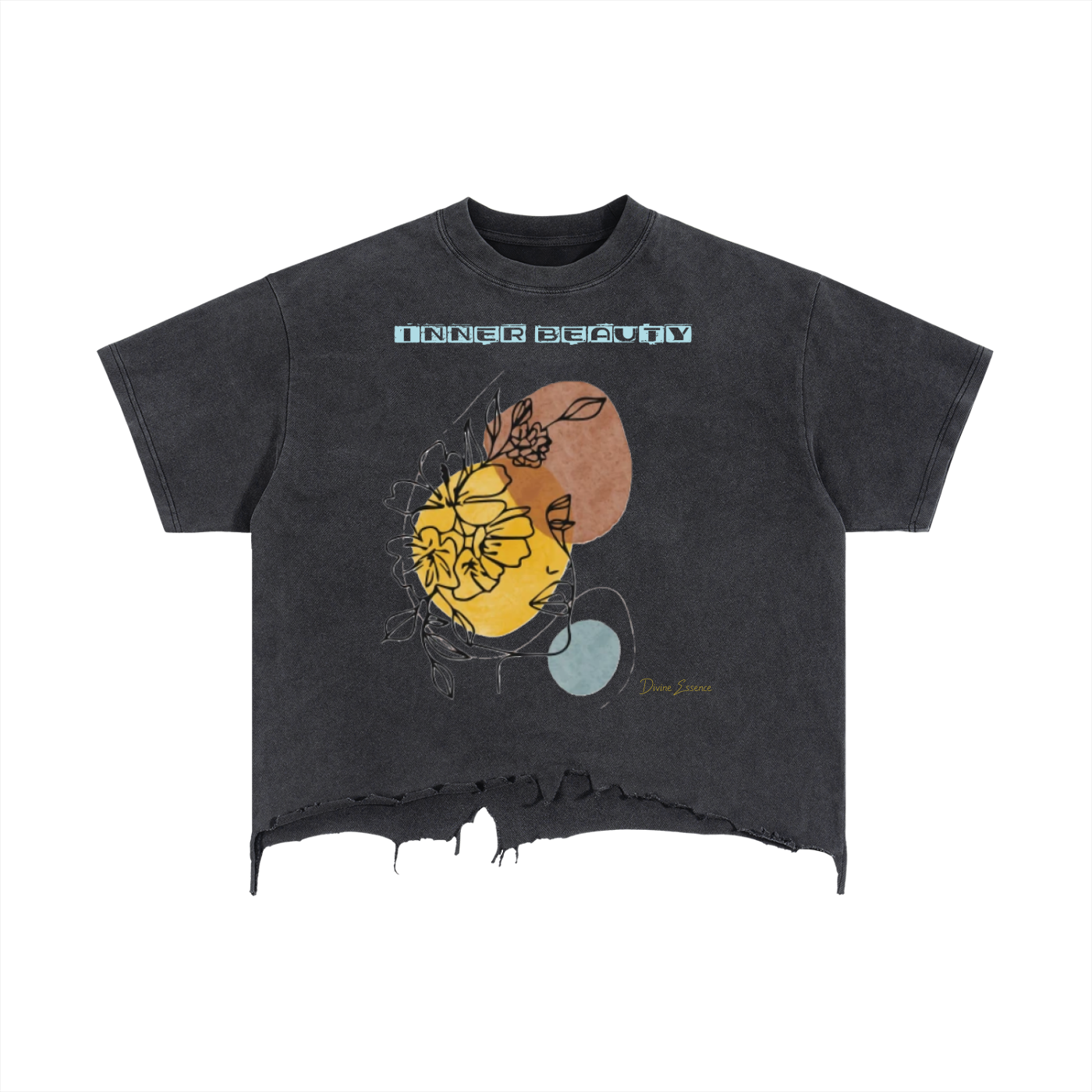God Power Inner Beauty™ Vintage Distressed Hem T-Shirt