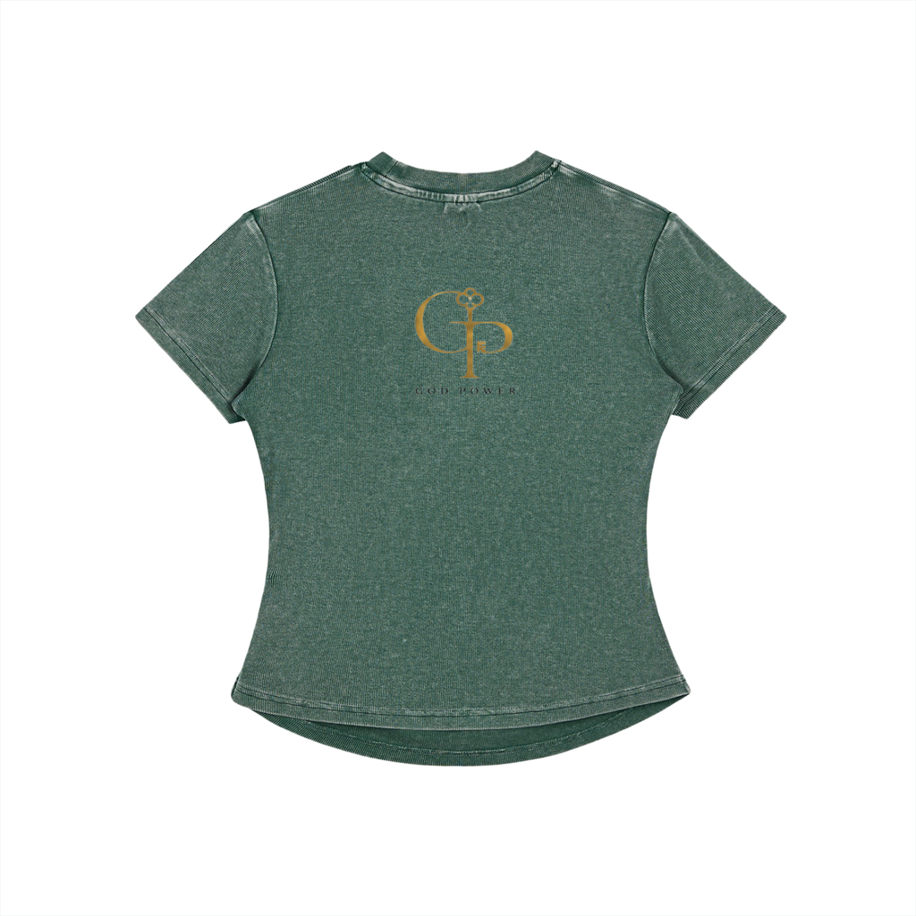 Vintage Washed Bodycon Cotton T-Shirt