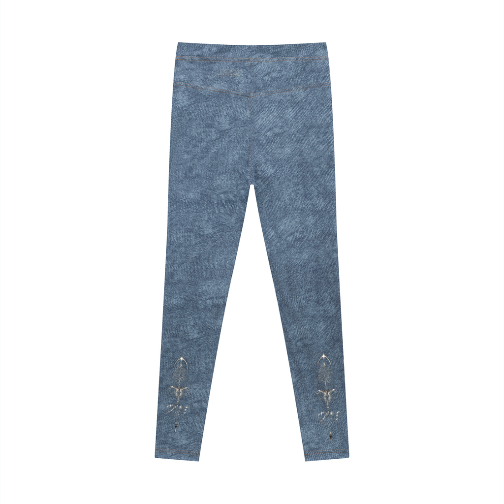 Women's Faux Denim Zip-Fly Leggings