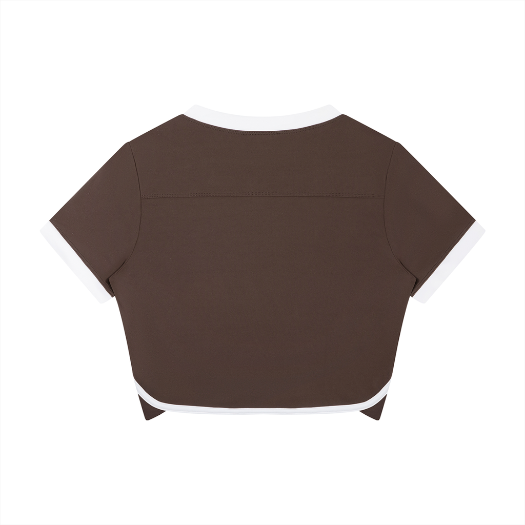 women,tshirt,croptop,vneck,shortsleeve,skinnyfit,summer,lightweight,thin,breathable,stretch,polyamide,elastane,activewear,athleisure,gym,running,yoga,fitness,training,casual,dailywear,sporty,elegant,basics,performance,gpcolorblock,godpower,softtouch,quickdry,summeressential,lifestyle